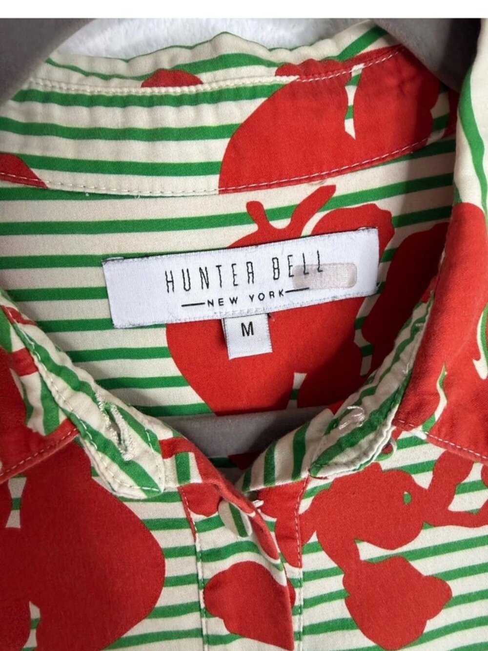 Hunter Bell Colby Midi Dress - Green Striped Cotton Sz Medium - Picture 3 of 10